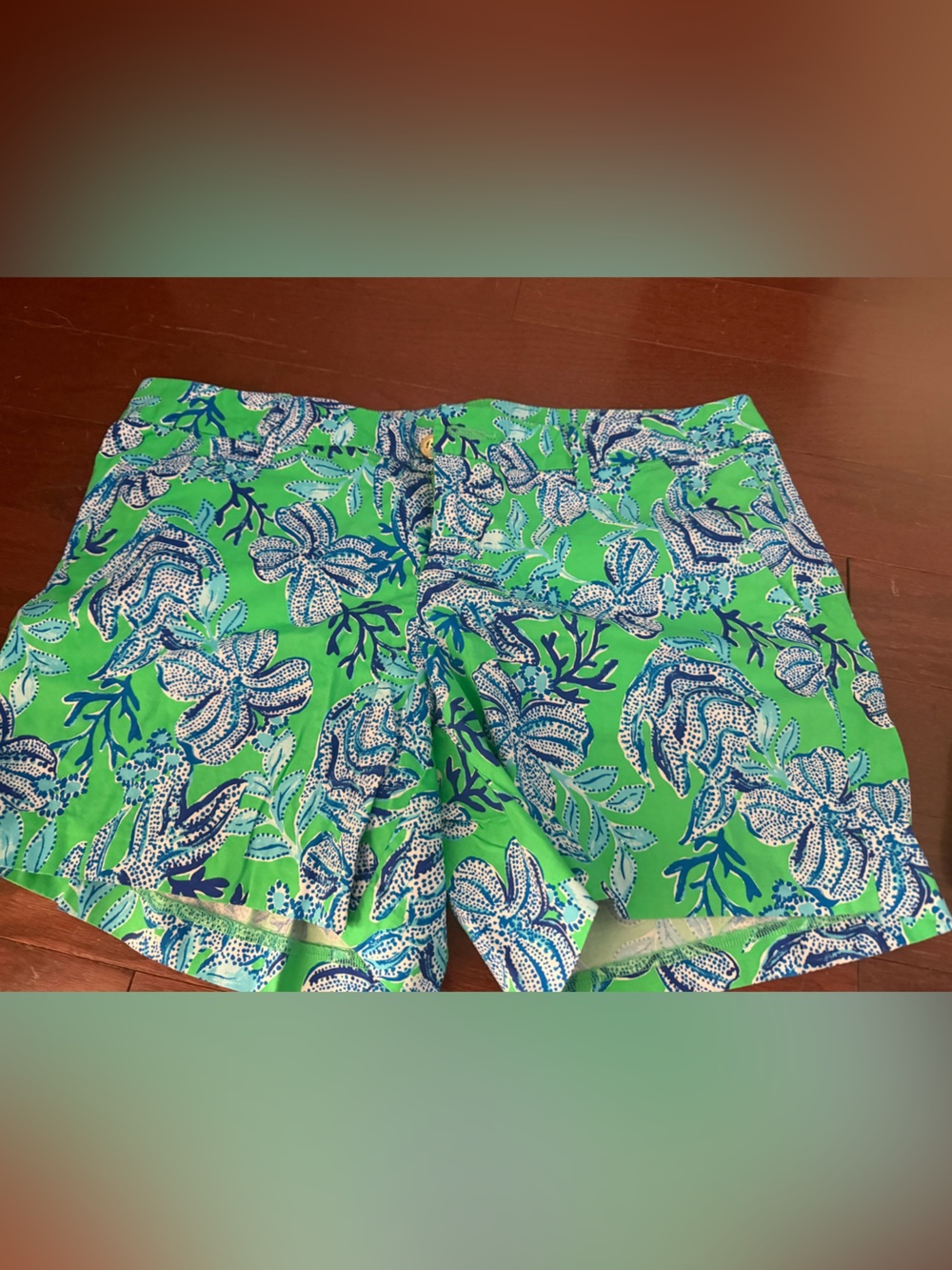 Lilly Pulitzer Ocean View Cabana Green “Keepin It Reel” 5 “ shorts